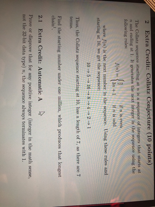  Please help solve 2.1 EXTRA CREDIT, by using JAVA Show me