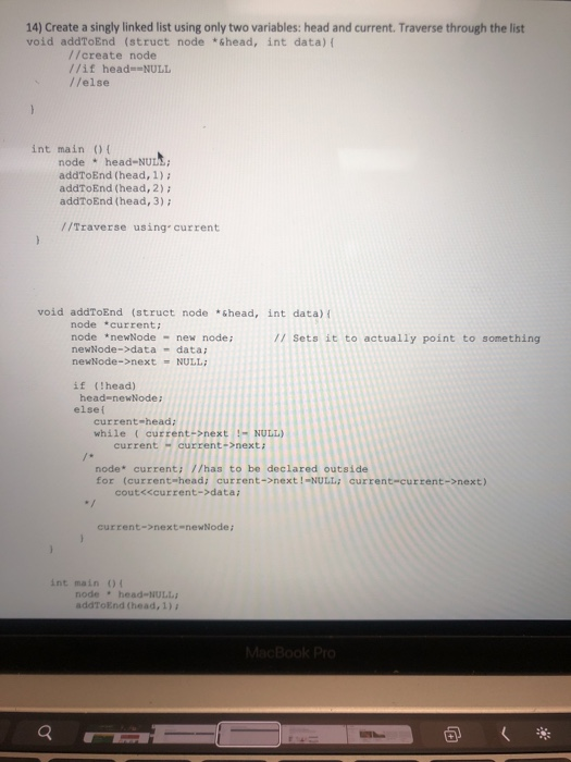  using java 14) Create a singly linked list using only two
