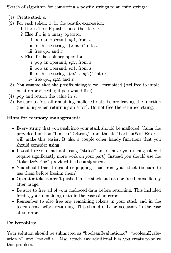 Jbx9VHqb (1) Create stack s. (2) For each token, x, in the