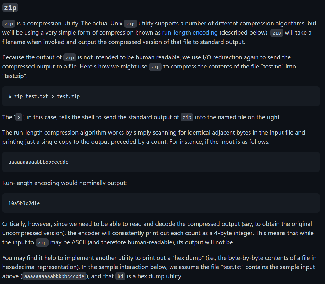 Language : C zip zip is a compression utility. The actual Unix