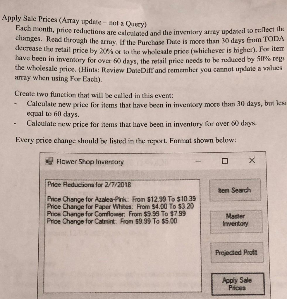 Please help above is what I need my code to do