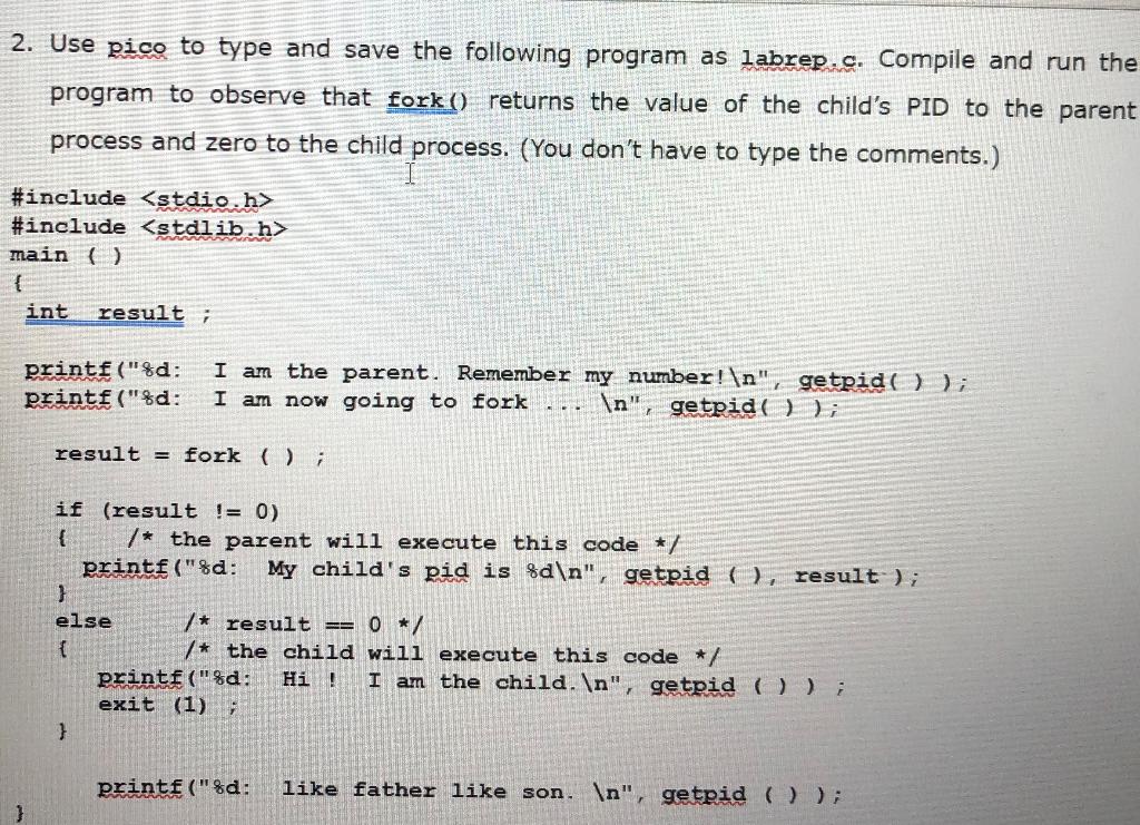can be obtained by typing../lab3. Below are the examples of the possible