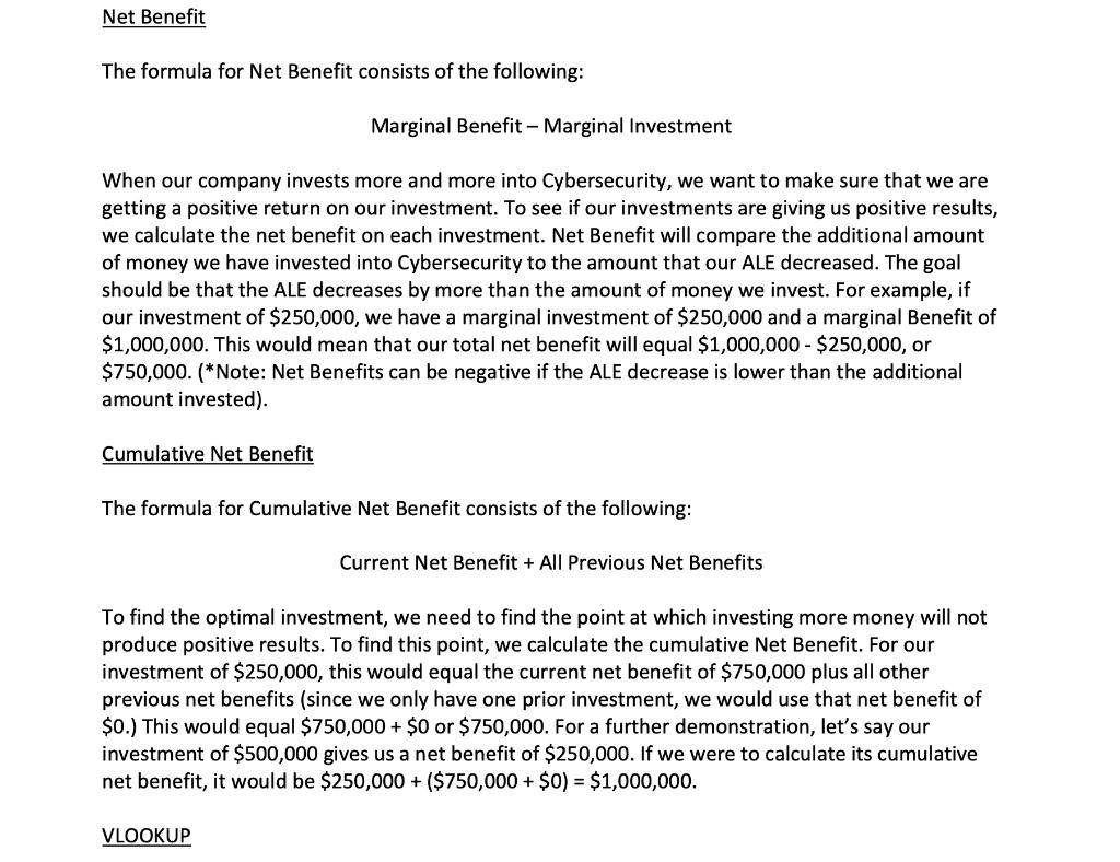 the assignment question: Read the supporting "Example Calculations" commentary at the end