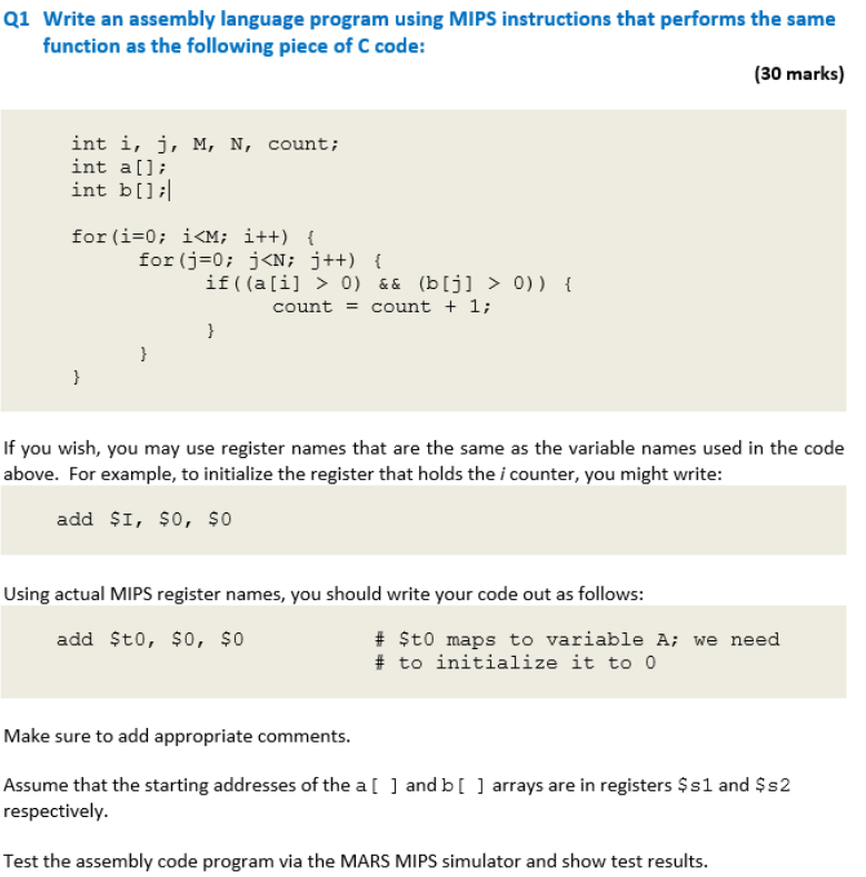 Please help me convert the following C code to MIPS Assembly language:
