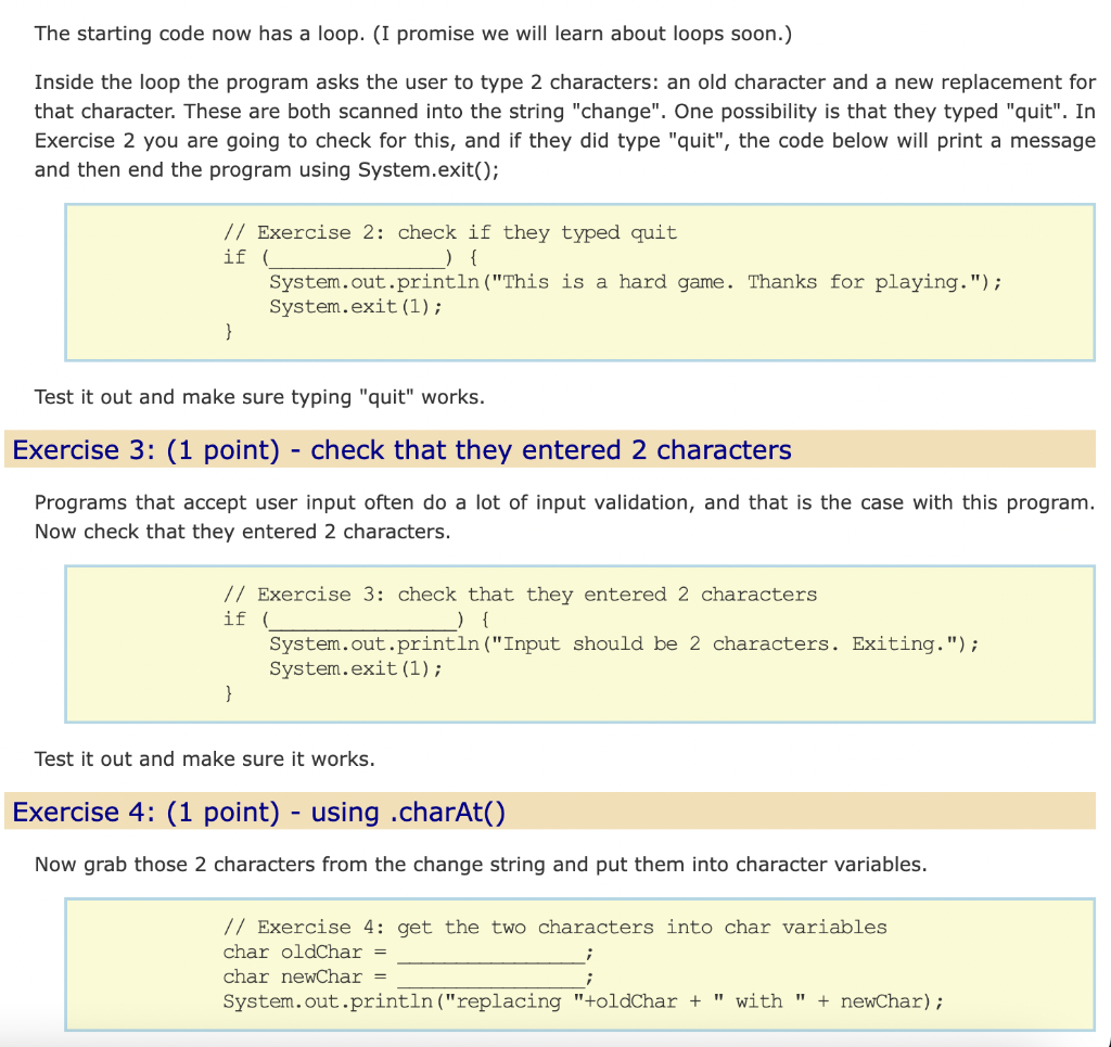 Use java please The starting code now has a loop. (I promise