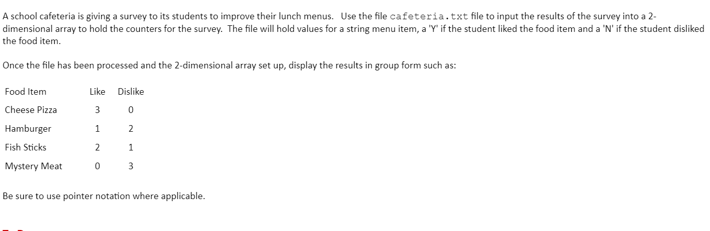 C++ question: Cafeteria.txt Below: *Make sure to use C++ *Make sure to