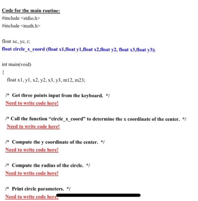 C++ programming pag2 Code for the main routine: #include include float