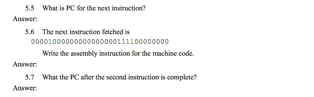 instruction memory location Ox00801234. Assume the data memory is all zeros and