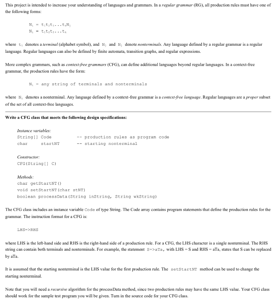 JAVA or C++ Program. This project is intended to increase your understanding