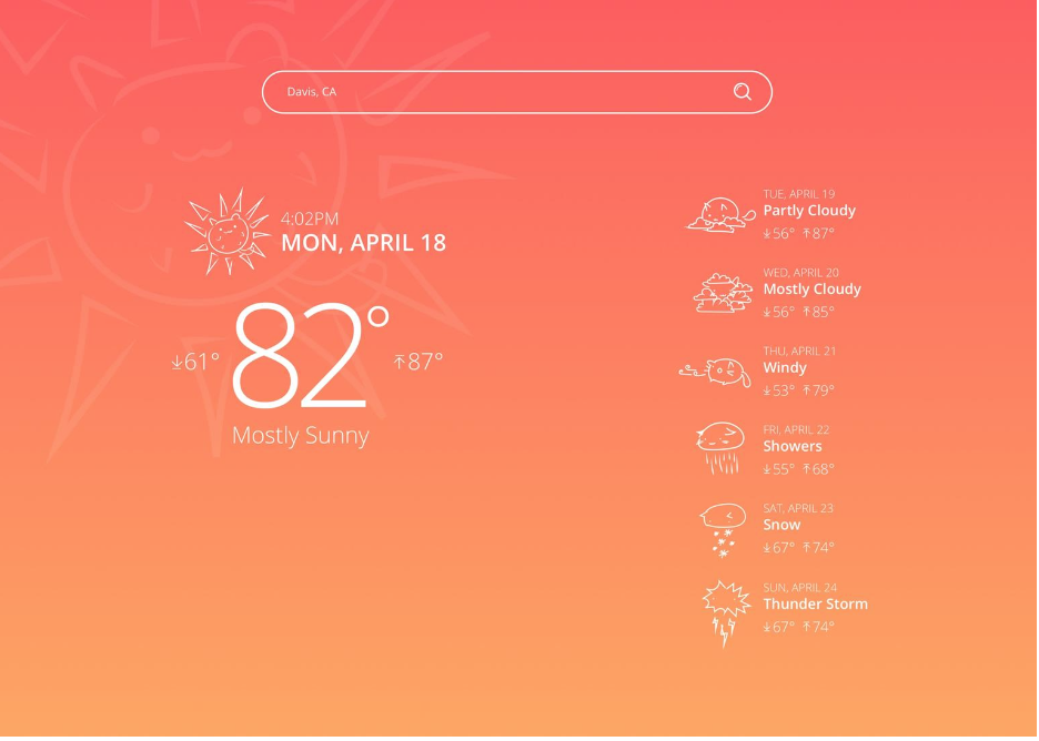 data. RetrievedJSON object should be used to display weather on the website.