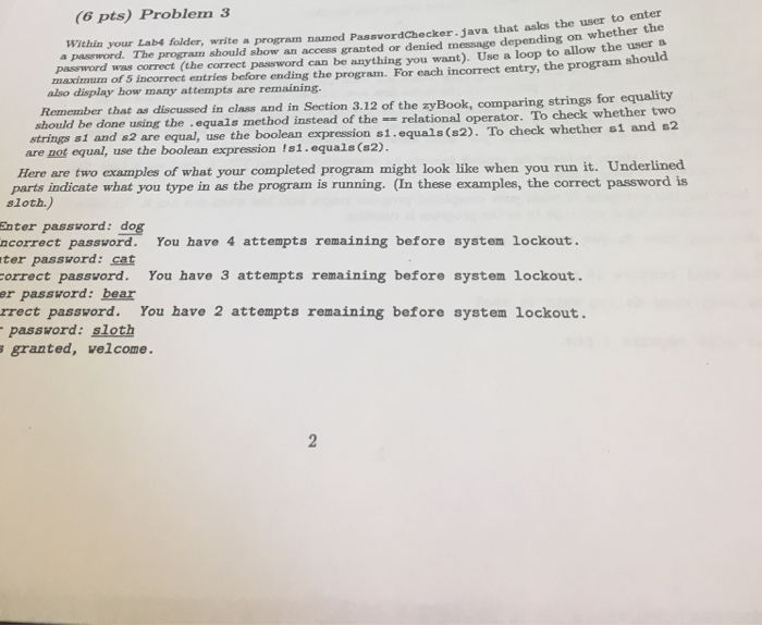 (6 pts) Problem 3 Within your Lab4 folder, write a program
