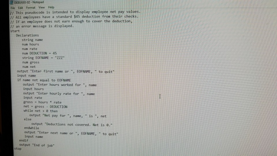 DEBUG03-03.txt. Each file starts with some comments that describe the problem Comments