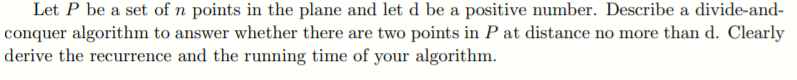 Advanced Algorithm Let P be a set of n points in the