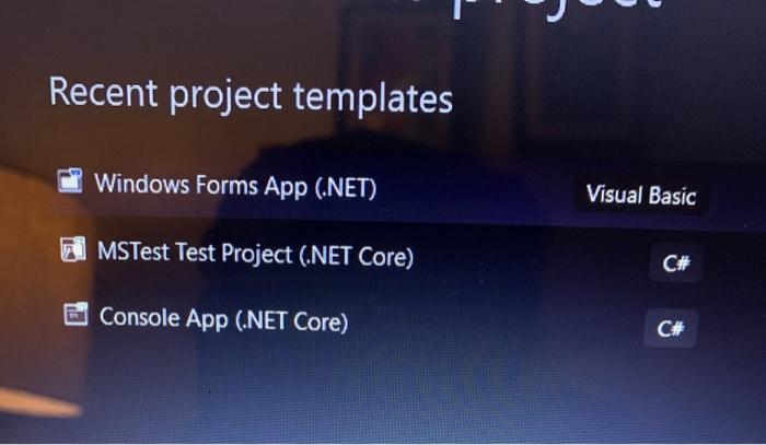  please code in visual studios using windows forms .NET Recent project