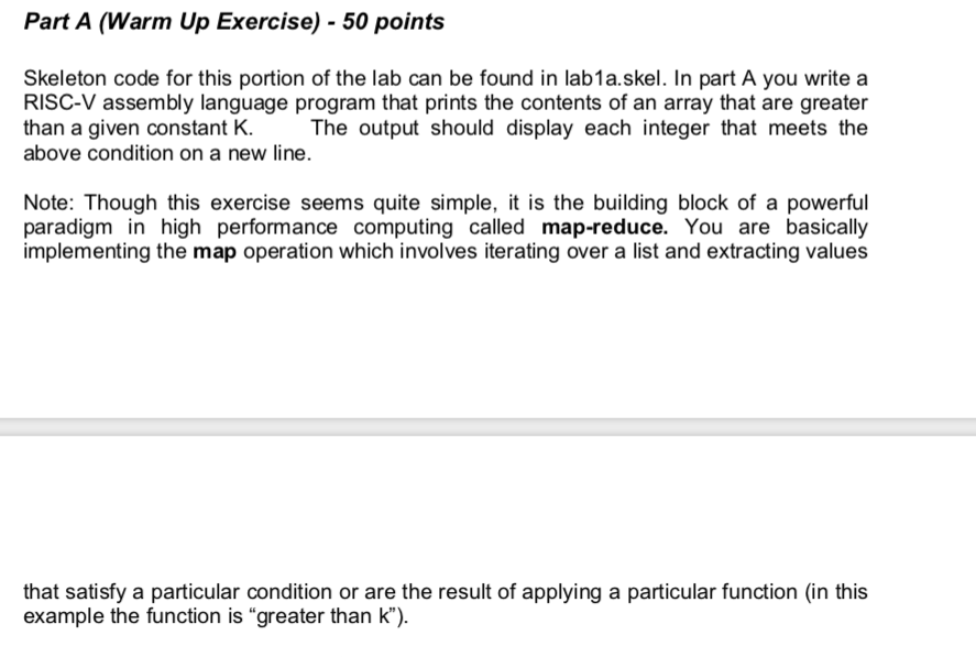  The "lab1a" is shown as skeleton code!!! Part A (Warm Up