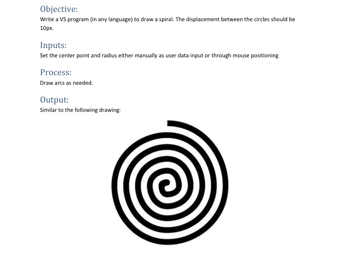  Objective: Write a VS program (in any language) to draw a