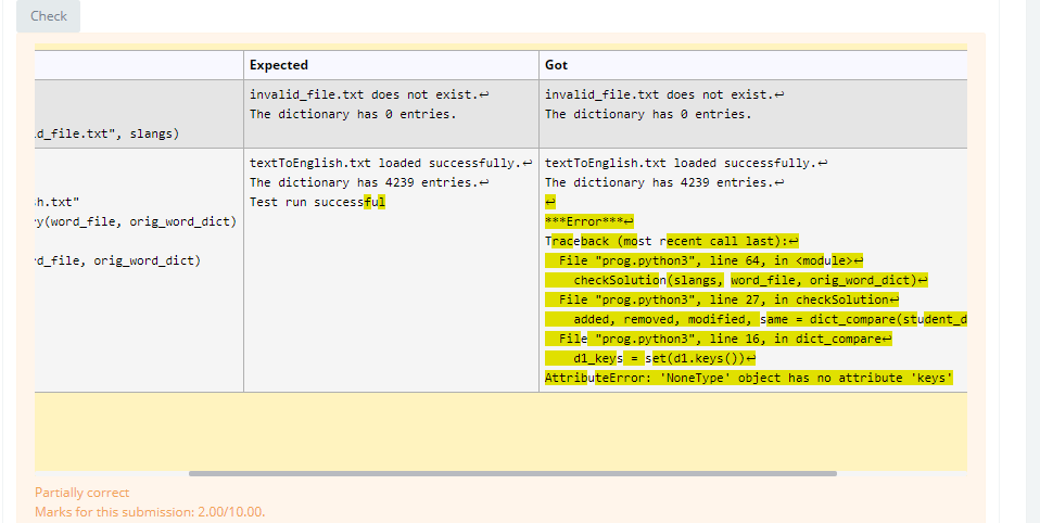 has two parameters: a filename and a dictionary. The function should 1.