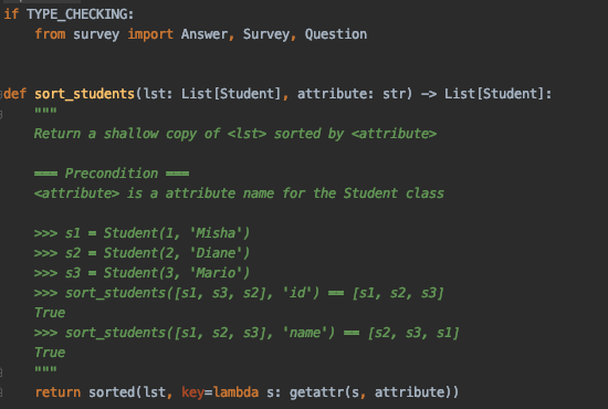 Please complete the TODOs in class Course using Python 3.8: class Course: