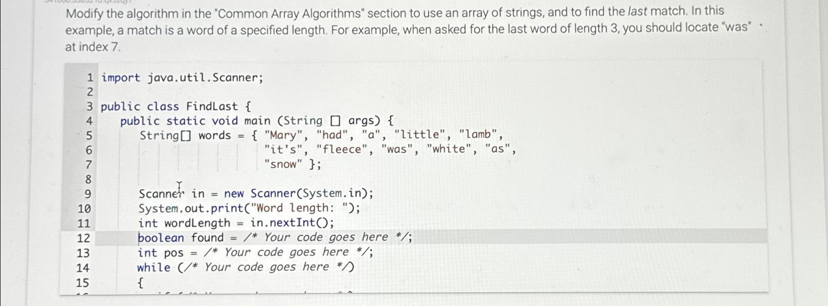  Modify the algorithm in the "Common Array Algorithms" section to use