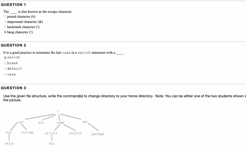 This is a simple UNIX/C programming questions. The last question contains students