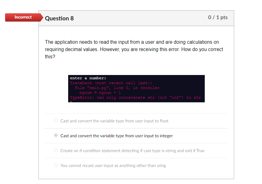 The application needs to read the input from a user and