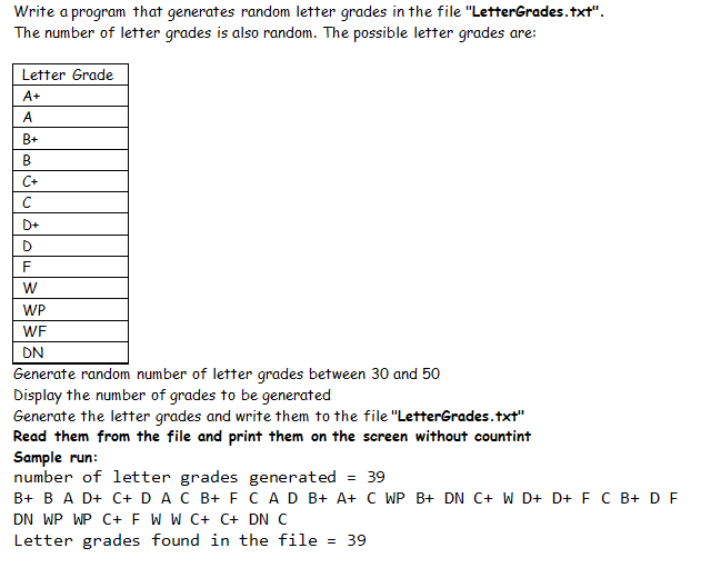 Write this in JAVA , show the code pic written and output