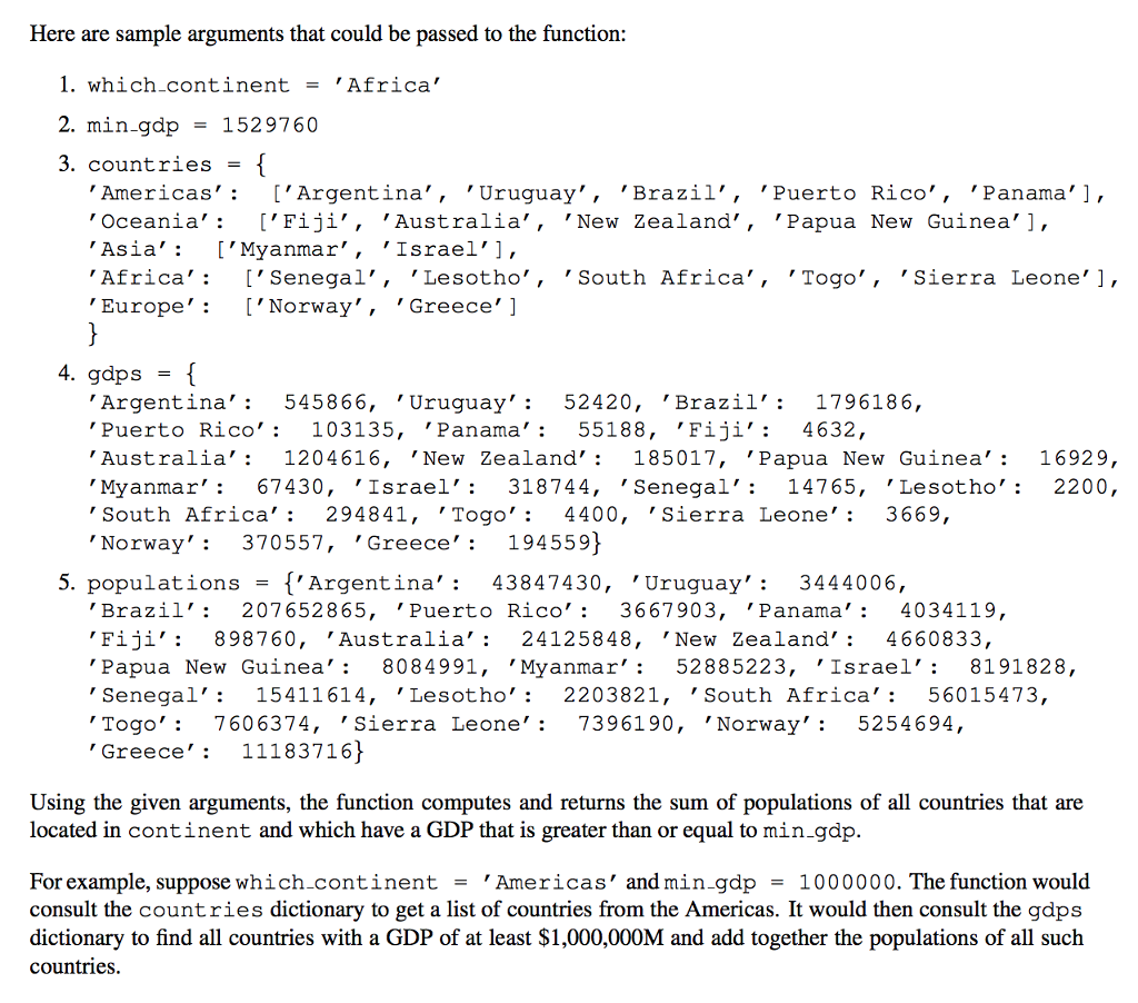 points) Write a function sum.populations ( that takes five arguments, in this