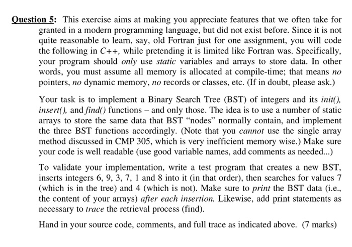  Question 5: This exercise aims at making you appreciate features that