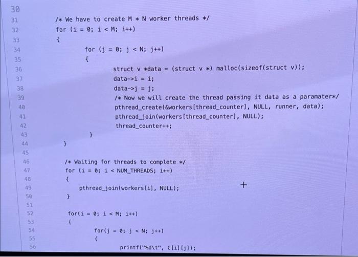 which statement tells you this information? b. What resources/variables do these threads