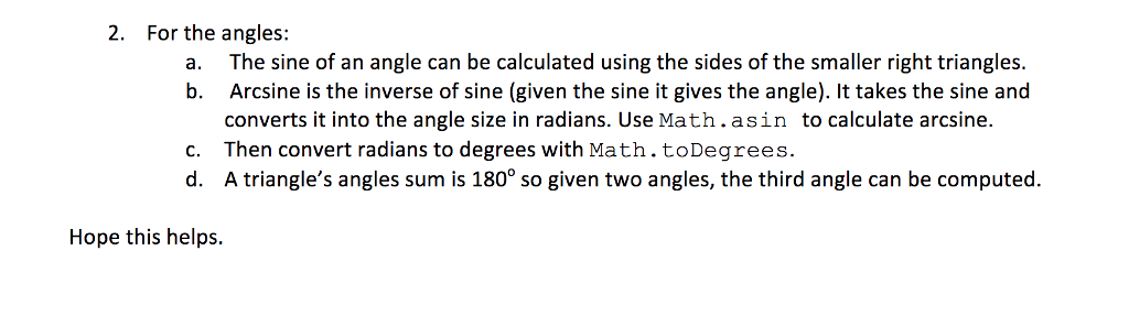 possible triangles, but for this assignment). Thus, the height (h) is easily