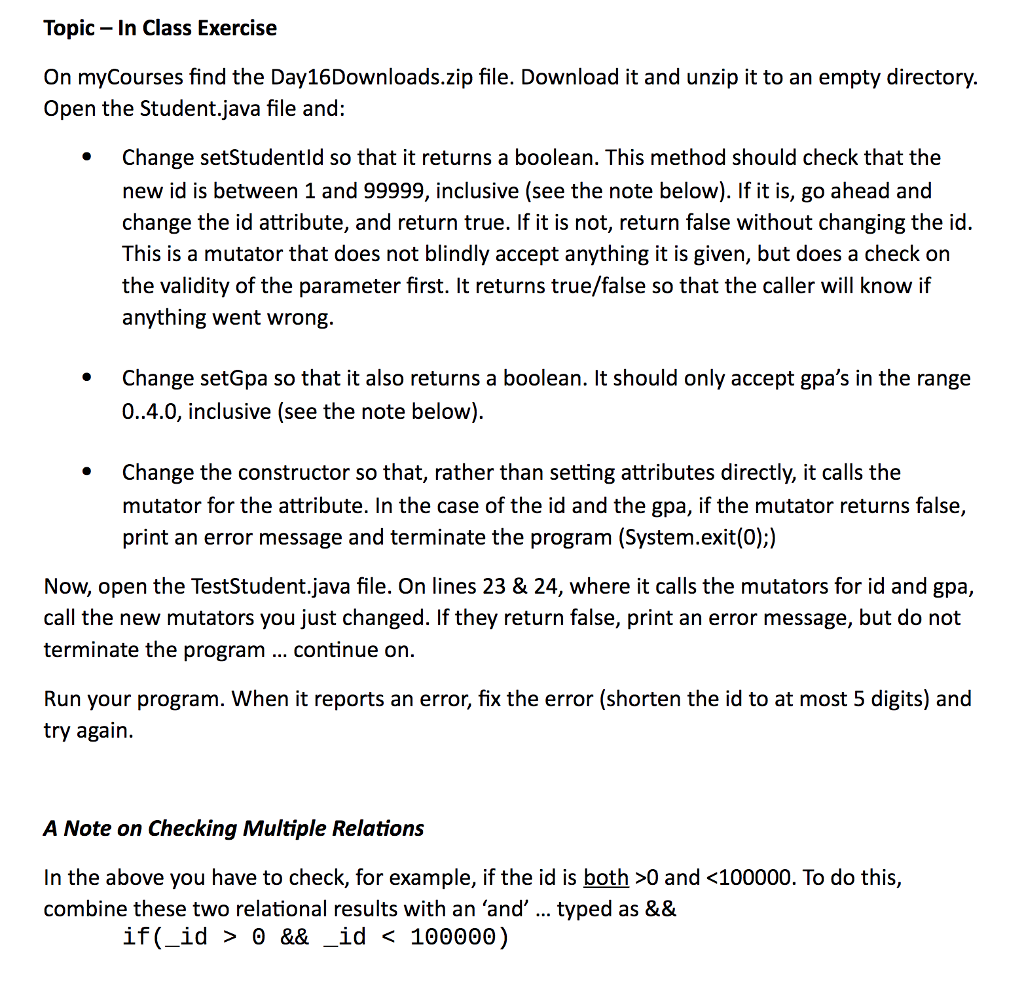  Student.java class coding here: 6 public class Student { 7 //