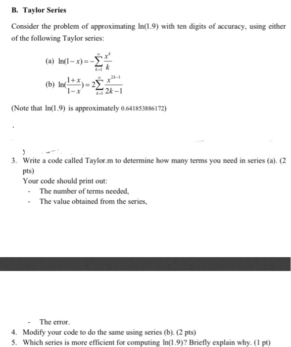  Use c++ to do this problem. Please help me. B. Taylor