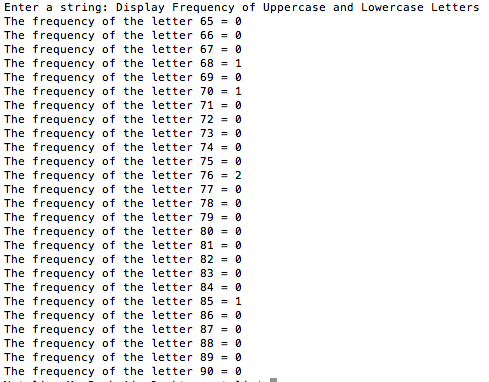 of upper and lowercase letters from a string. This is my code