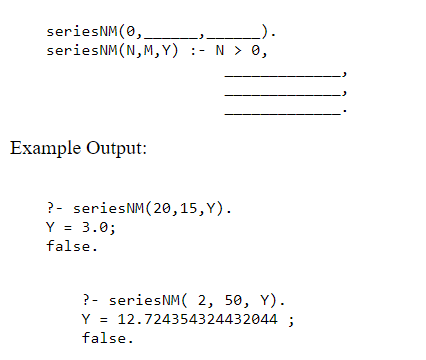 Prolog language We would like to define a predicate that calculates the