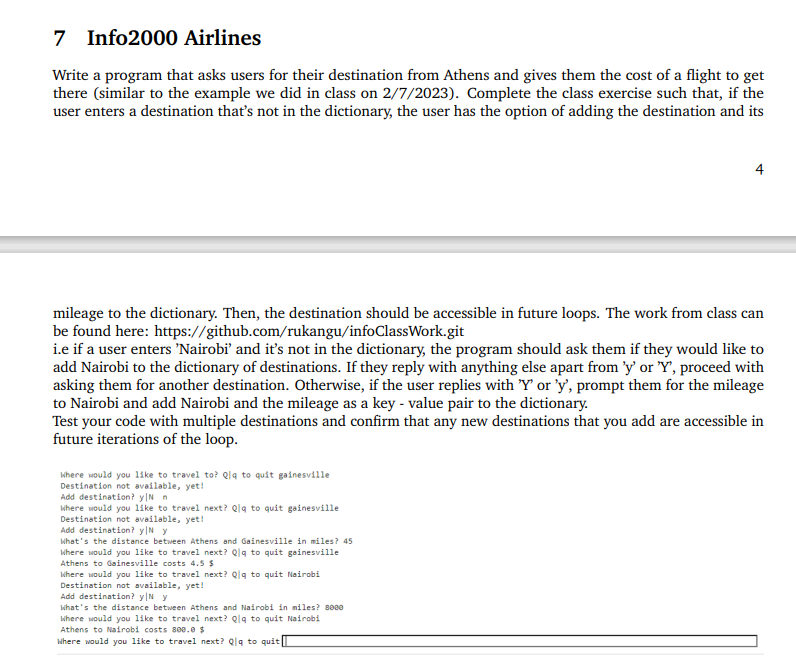 I need help with this assignment in python. The top part is