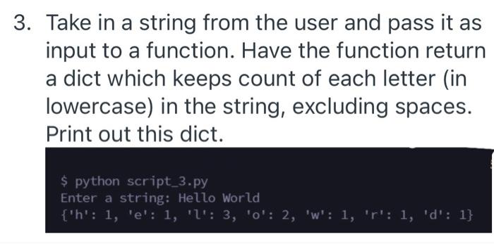 include unique elements of the inputted list. Under the function, write code
