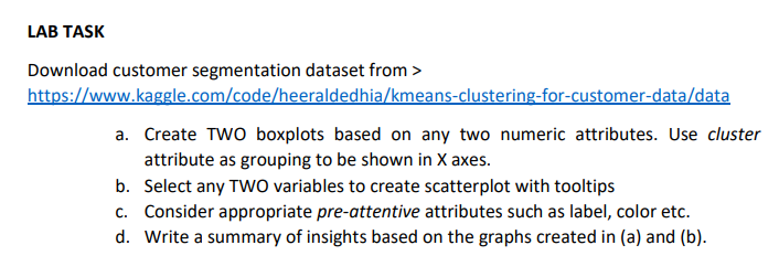  Download customer segmentation dataset from > https://www.kaggle.com/code/heeraldedhia/kmeans-clustering-for-customer-data/data Use javascript language in