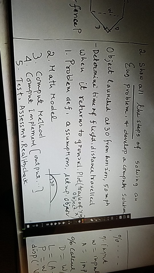 Help with Problem #2 , Object launched at 30 degrees. also