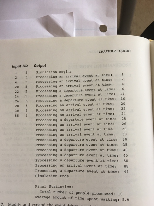 Code: public class BankSimulation{ private final List queue; private int totalWaitingTime; BankSimulation()