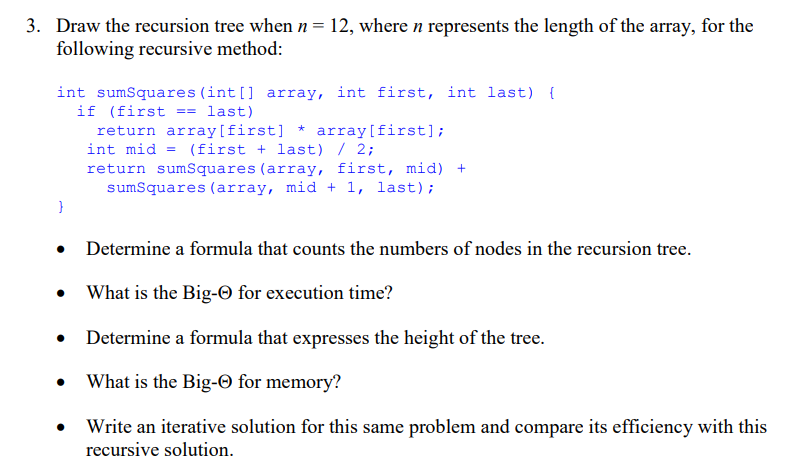  Draw the recursion tree when n=12, where n represents the length