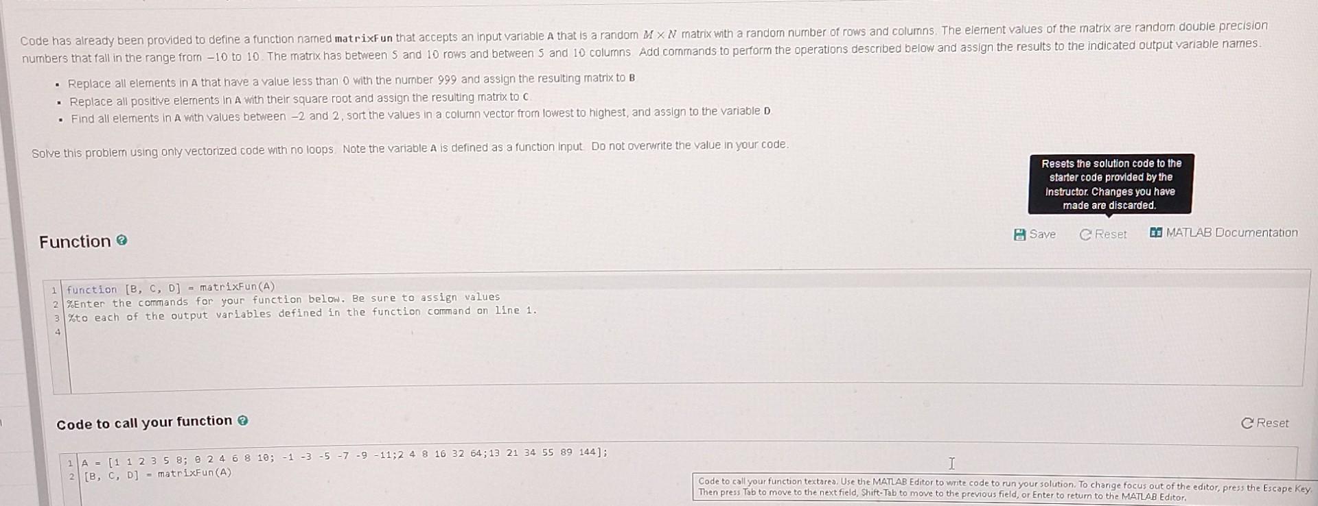 I need the code written out for Matlab(copy/ paste) and please double