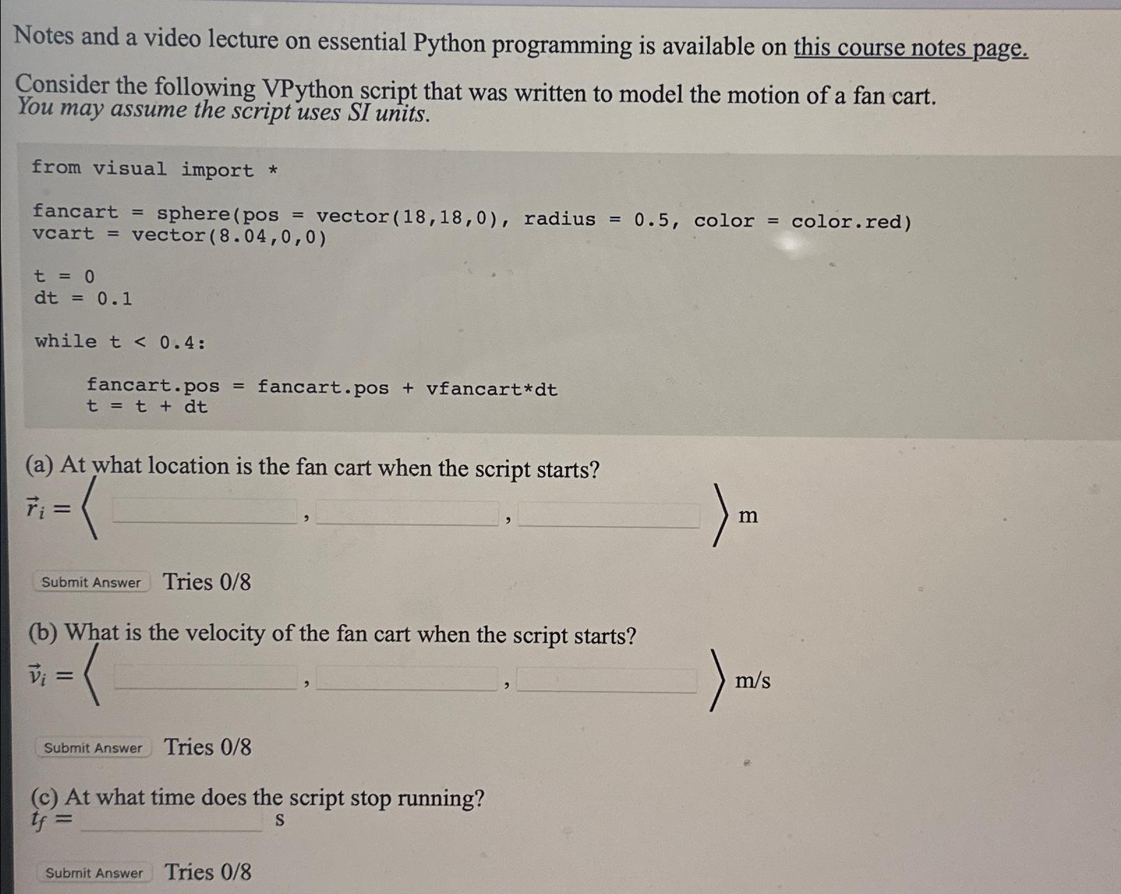  Notes and a video lecture on essential Python programming is available