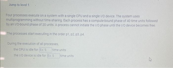  Four processes execute on a system with a single CPU and