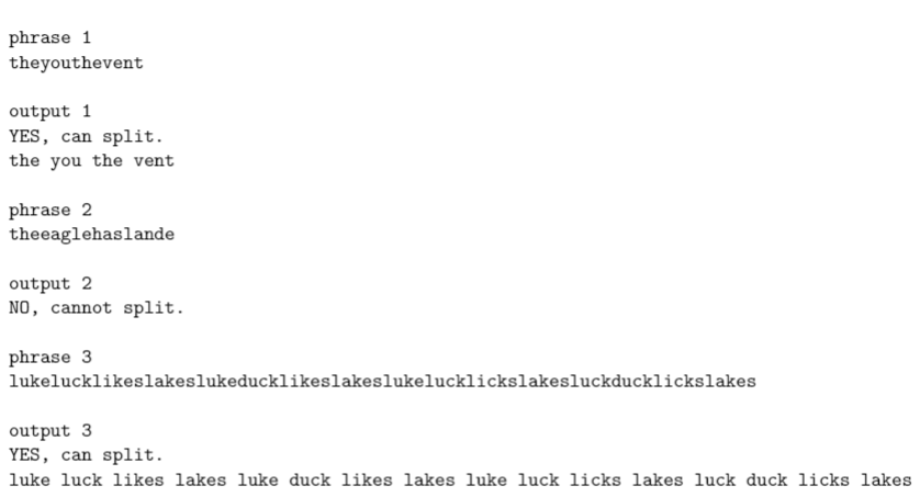 which might have been a sequence of English words with all the