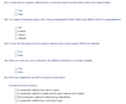 behaviors. False 3. Which two statements are true about the main method?