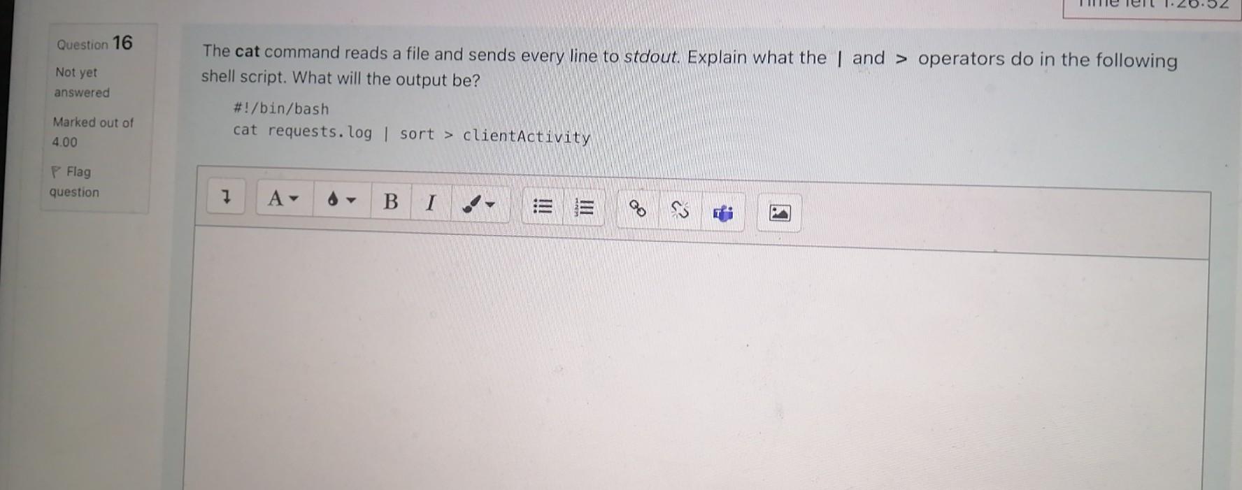 The cat command reads a file and sends every line to
