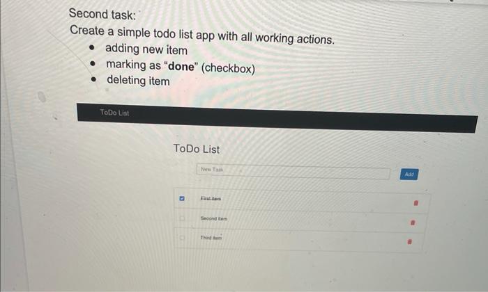  Html Css Js Second task: Create a simple todo list app