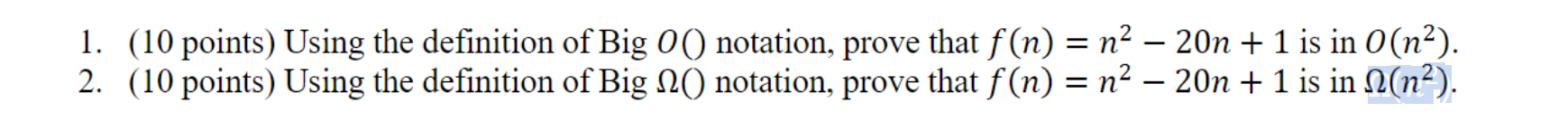 Show step by step please 1. (10 points) Using the definition of