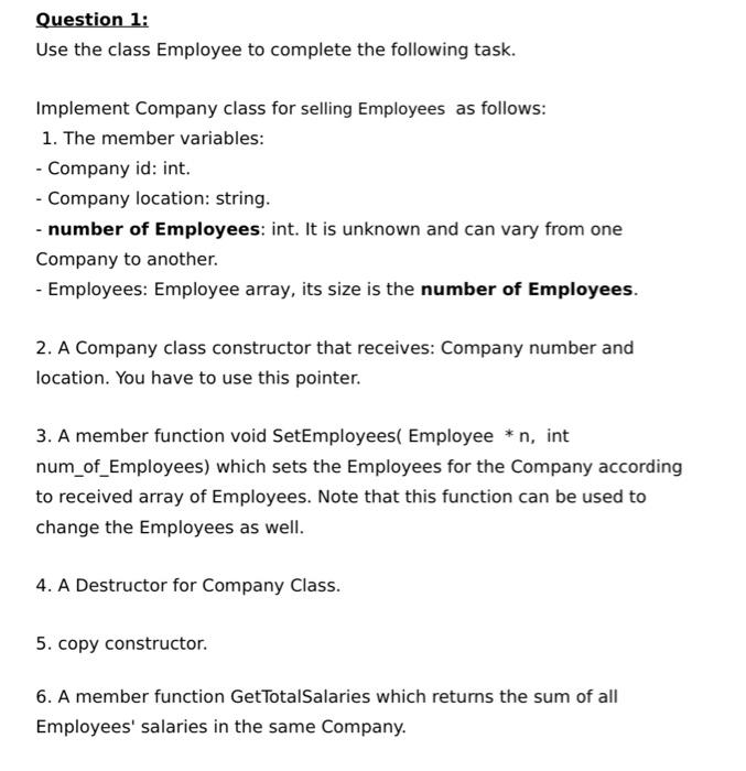  in c++ employee.h #include #include using namespace std; #ifndef EMPLOYEE_H #define