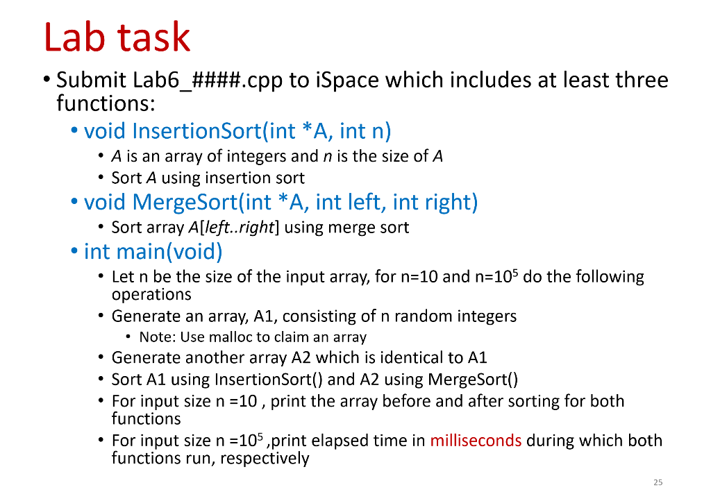  Please use C99 standard to implement these methods. Lab task Submit
